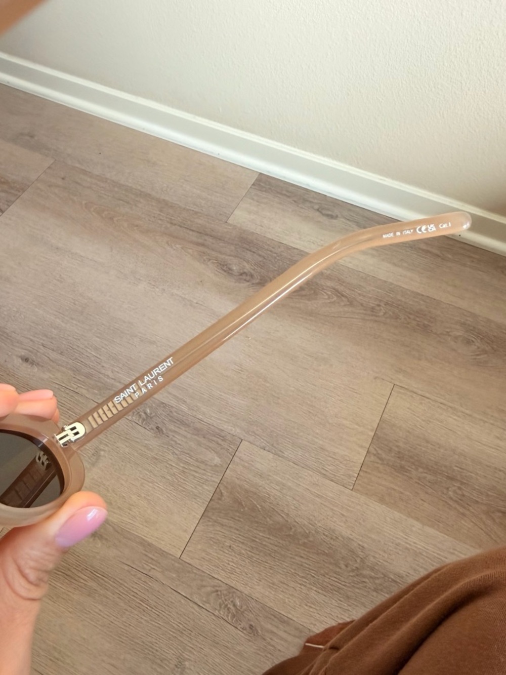 🤎Saint Laurent Nude Oval Sunglasses Chic Minimal Frame ✨ - Picture 5 of 10